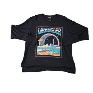Wrangler Retro Black Graphic Long-Tee Size S Oversized